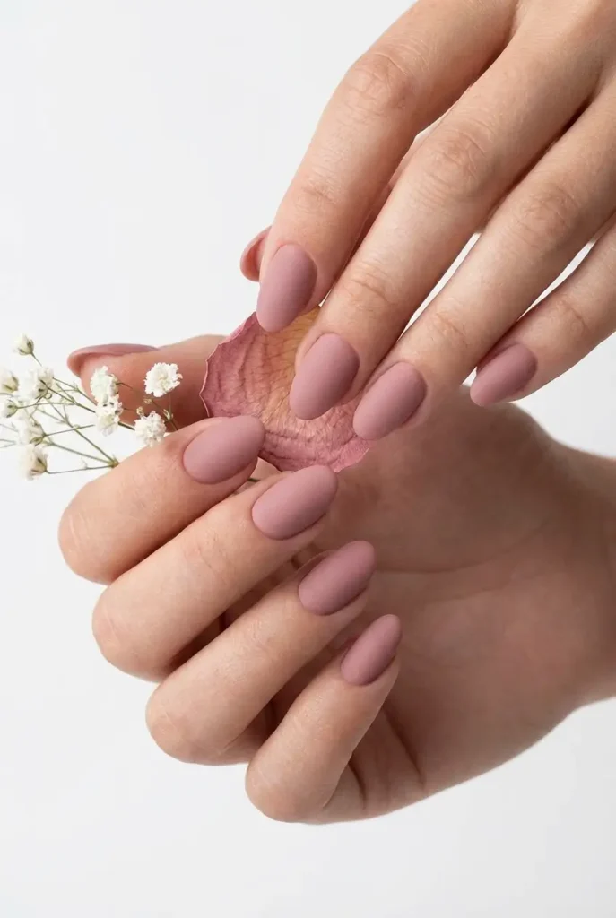 dusty rose nails