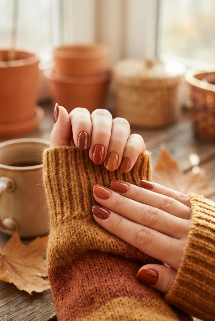 terracotta gel nails