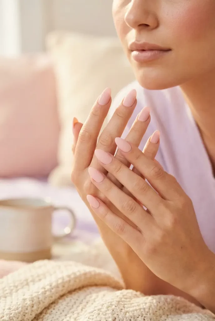 blush pink nails