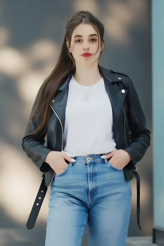 leather jacket fall outfit