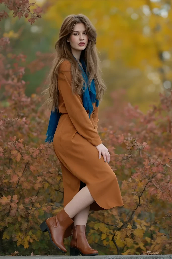rust orange dress