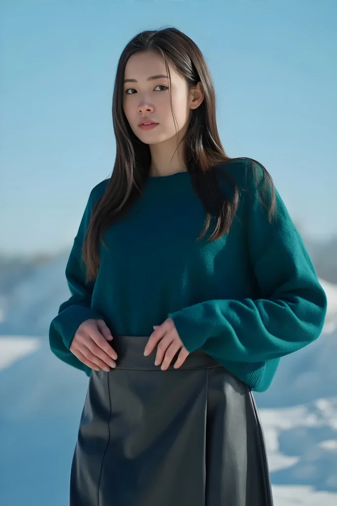 teal fall outfit