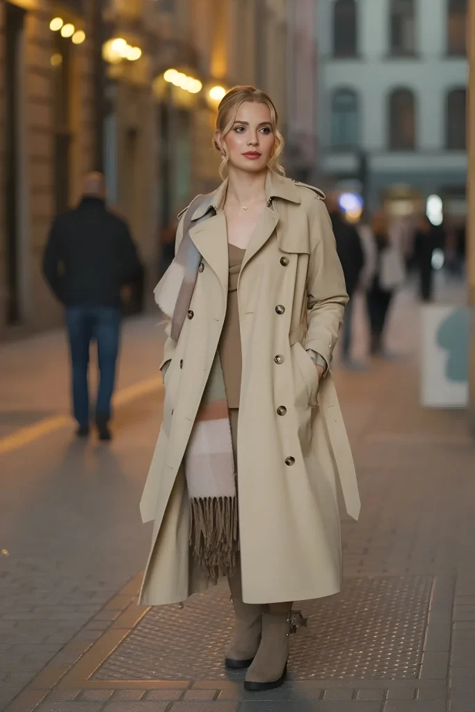 beige trench outfit