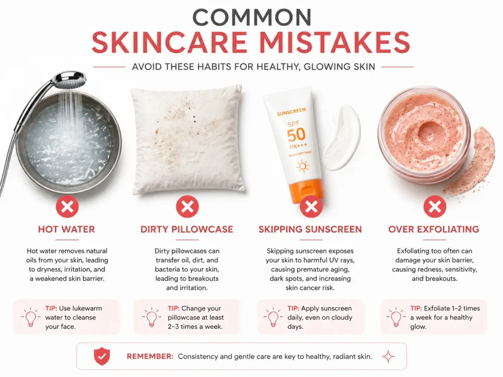 Common Skincare Mistakes to Avoid for Healthy and Glowing Skin